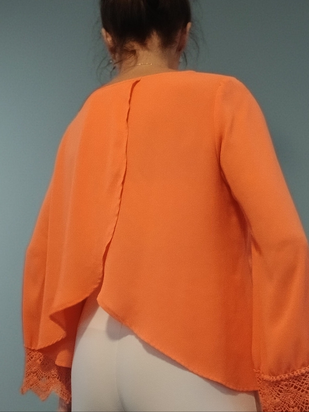 Open-Back Coral Harper Top Size S
